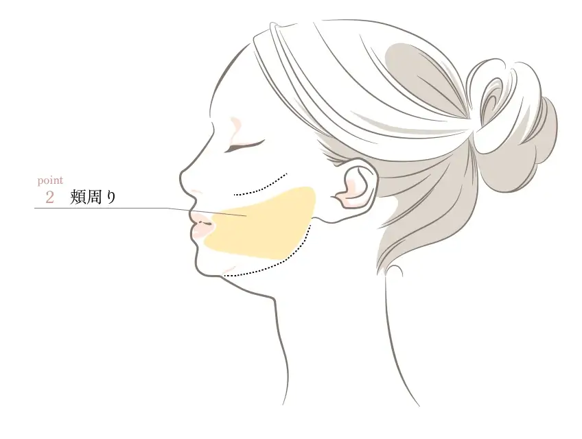 POINT2.頬周り